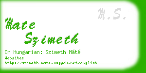 mate szimeth business card